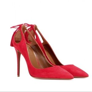 AQUAZZURA Forever Marilyn Suede Pumps 100mm